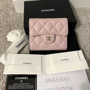Chanel Light Pink Quilted Wallet